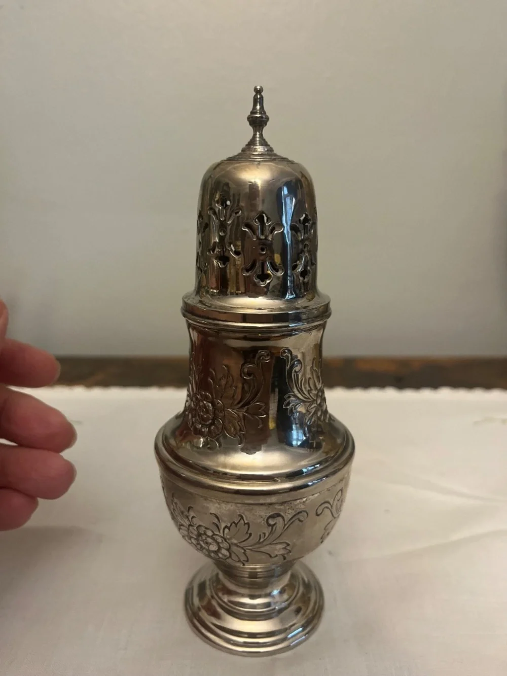 Vintage Primrose Silver Plate Sugar Caster Muffineer – Ornate Floral Pierced Top